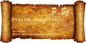 Prelich Szebáld névjegykártya